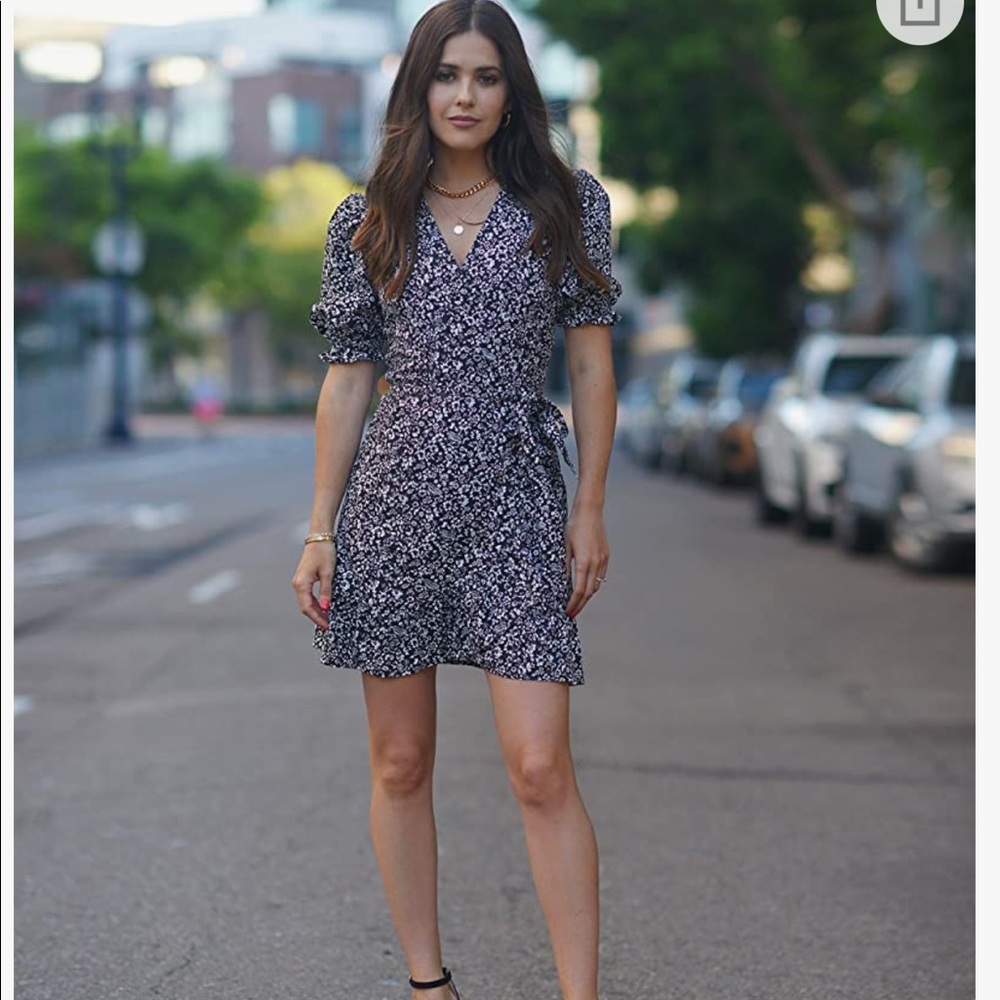 The Drop Paola Alberdi Puff Sleeve Wrap Dress
